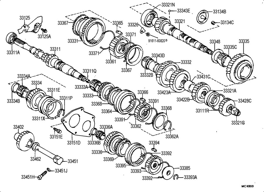 9036333007 - TOYOTA Manual Transmission Input Shaft Bearing | Toyota ...