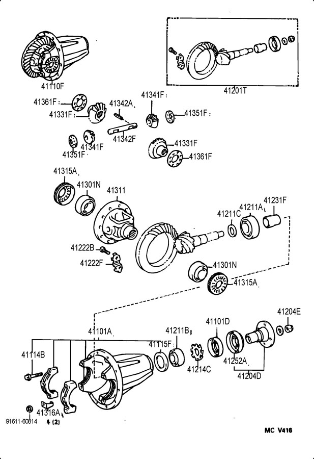 1995 TOYOTA TACOMA Companion flange. Flange sub - assembly, dri. Gtype ...