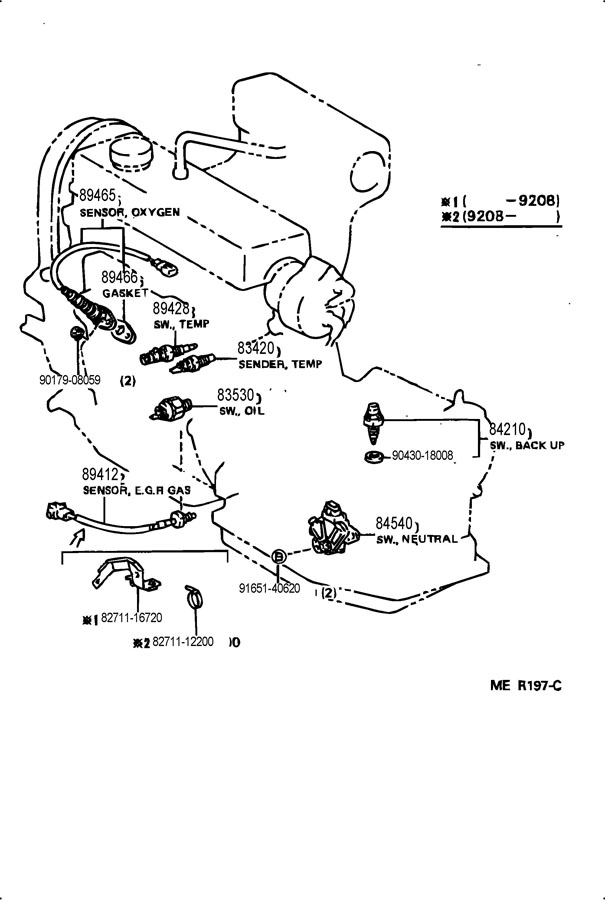 1994 Toyota Tercel Oxygen Sensor - 8946519405 